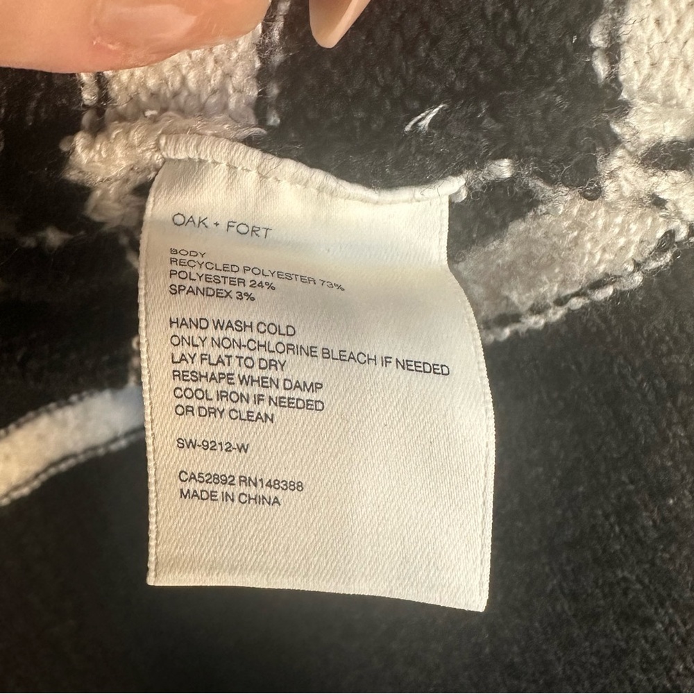 OAK + FORT Black and White Striped Turtleneck Sweater Size L - Picture 4 of 5